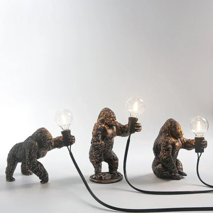 Skorter | GorillaLux - Unique Gorilla Table Lamp | Modern Animal Lamp with Warm LED Light