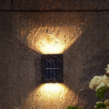 Skorter | Solar-Powered LED Wall Lights | Weatherproof, Automatic Operation & Ideal for Garden and Driveway Illumination