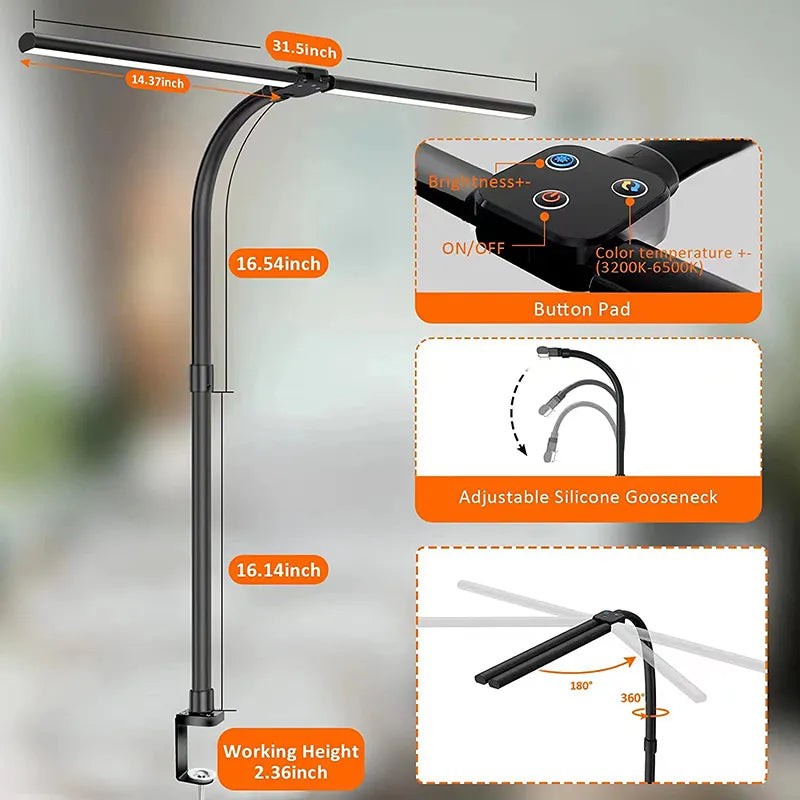 Skorter | DeskLight - Modern Dual-Head LED Desk Lamp, Stylish Office Lighting