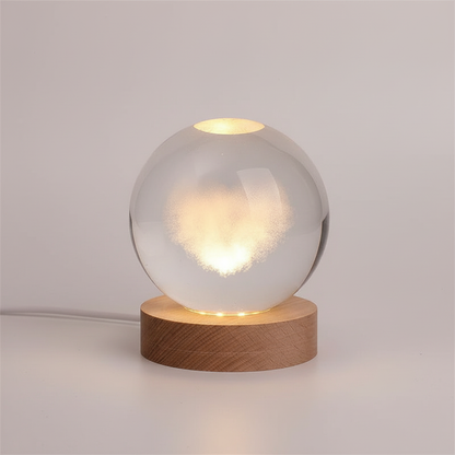 Skorter | AstroGlobe 3D Lamp – Spherical Wooden Table Lamp with Warm LED Light and Planet Design