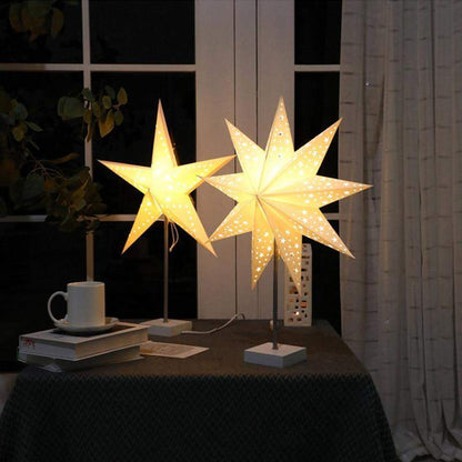 Skorter | StellarGlow | Radiant LED Star Table Lamp – Wooden Base Ambient Light for Bedroom & Living Room Décor