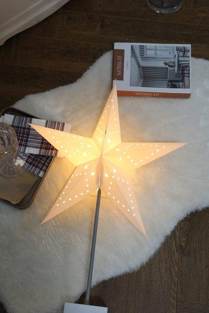 Skorter | StellarGlow | Radiant LED Star Table Lamp – Wooden Base Ambient Light for Bedroom & Living Room Décor