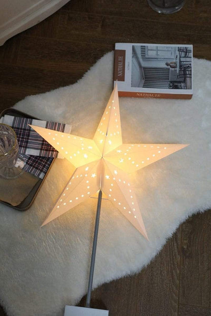 Skorter | StellarGlow | Radiant LED Star Table Lamp – Wooden Base Ambient Light for Bedroom & Living Room Décor