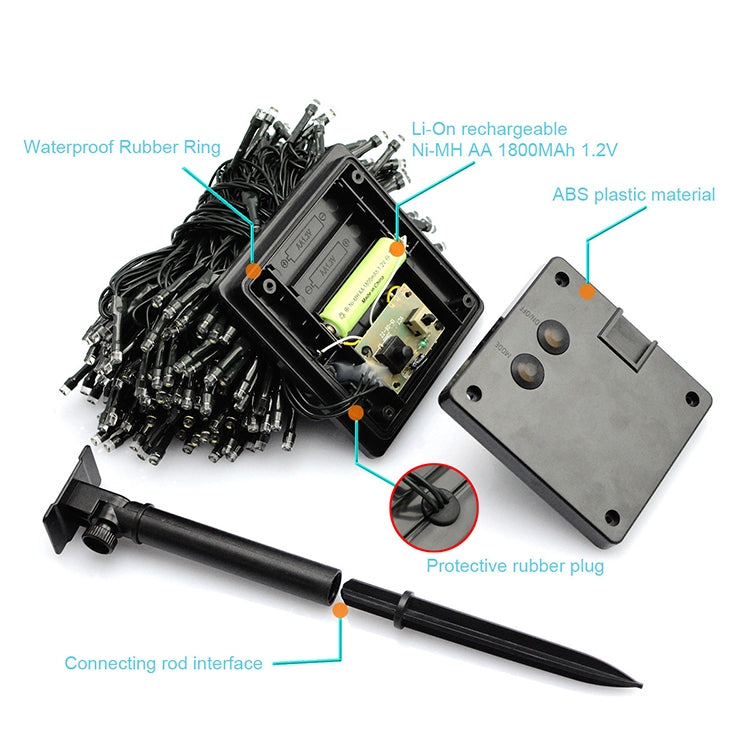 Skorter | 200 LEDs Outdoor Waterproof Christmas Festival Decoration Solar Lamps String Lights, Length: 22m (Blue)