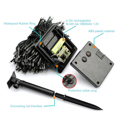 Skorter | 200 LEDs Outdoor Waterproof Christmas Festival Decoration Solar Lamps String Lights, Length: 22m (Blue)