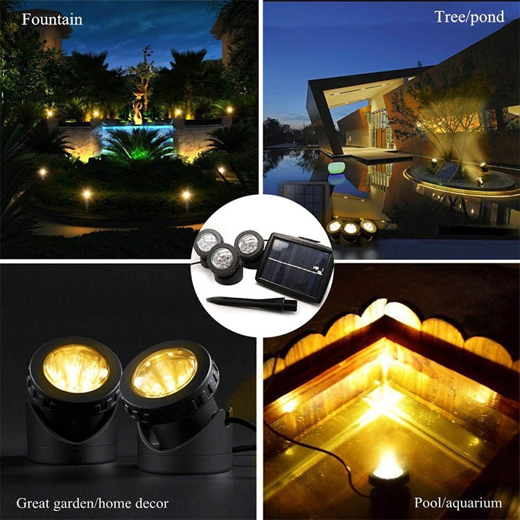 Skorter | Two Heads LED Outdoor Waterproof Solar Underwater Spotlight Floodlight
