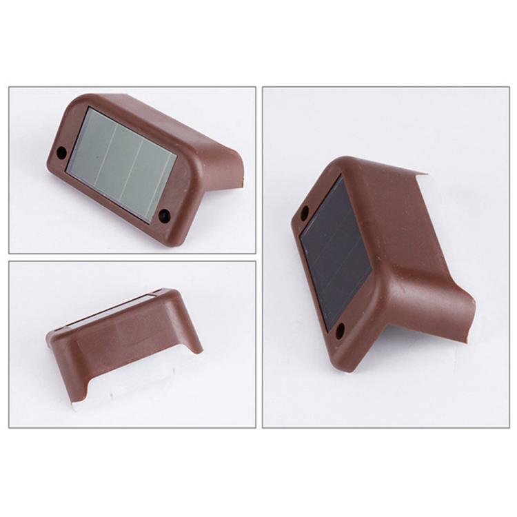 Skorter | 12 PCS Solar Powered LED Outdoor Step Light IP65 Waterproof Garden Lamp, Warm White Light (Brown)