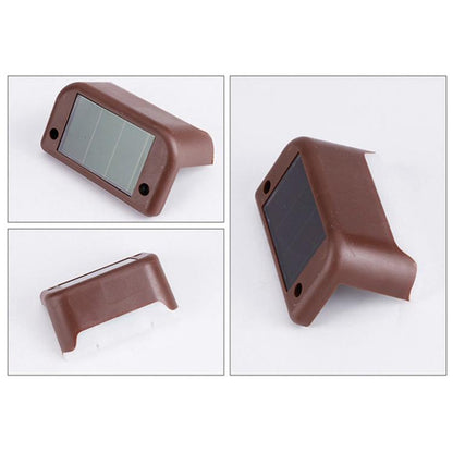 Skorter | 12 PCS Solar Powered LED Outdoor Step Light IP65 Waterproof Garden Lamp, Warm White Light (Brown)
