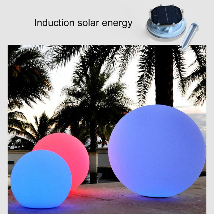 Skorter | LEH-42321 40cm Round Ball Solar Power Lamp, Floating Garden Color Changing LED Light with 0.7W Monocrystalline Silicon Solar Panel & Remote Control (White)