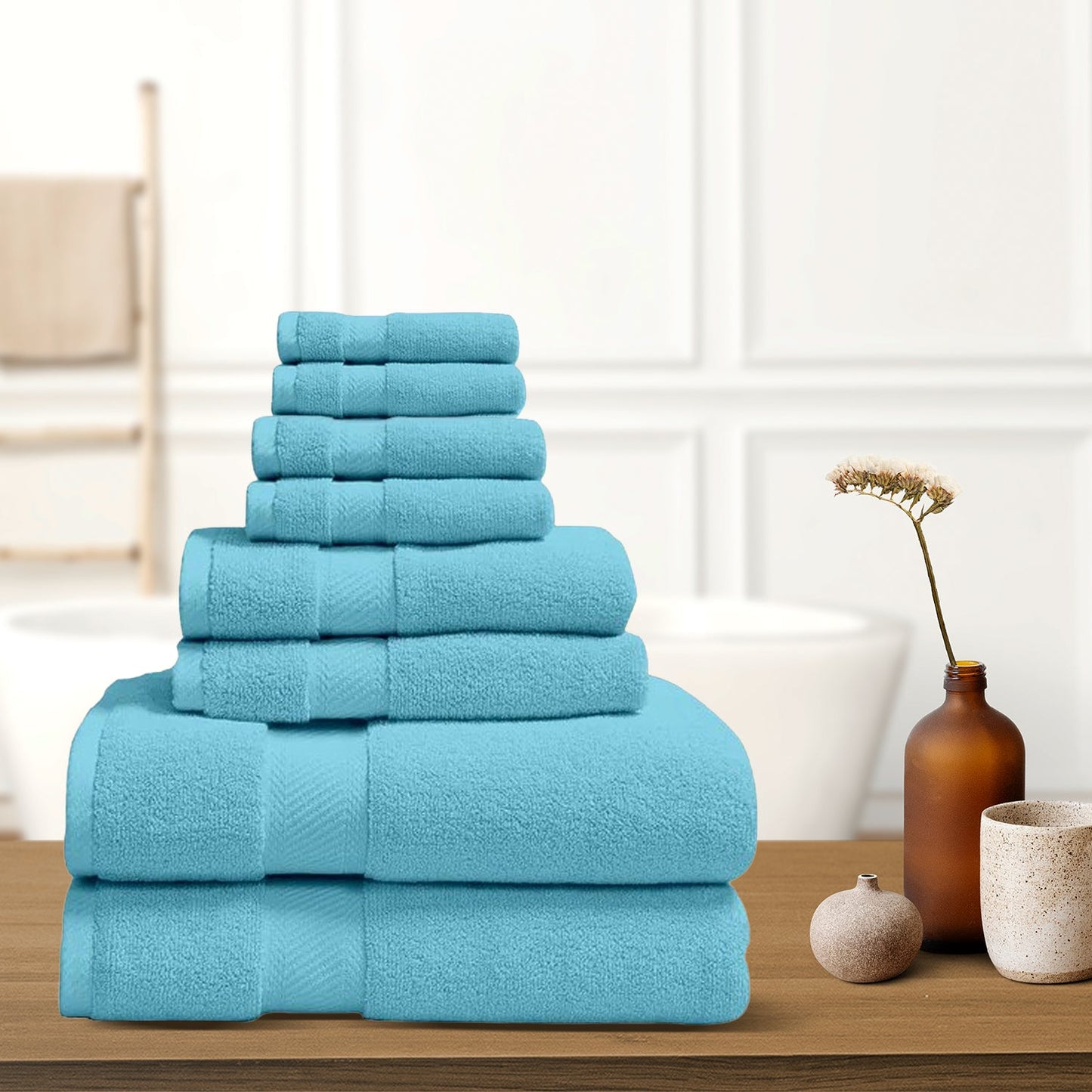 Skorter | 8-Piece: 100% Organic Cotton Towel Set