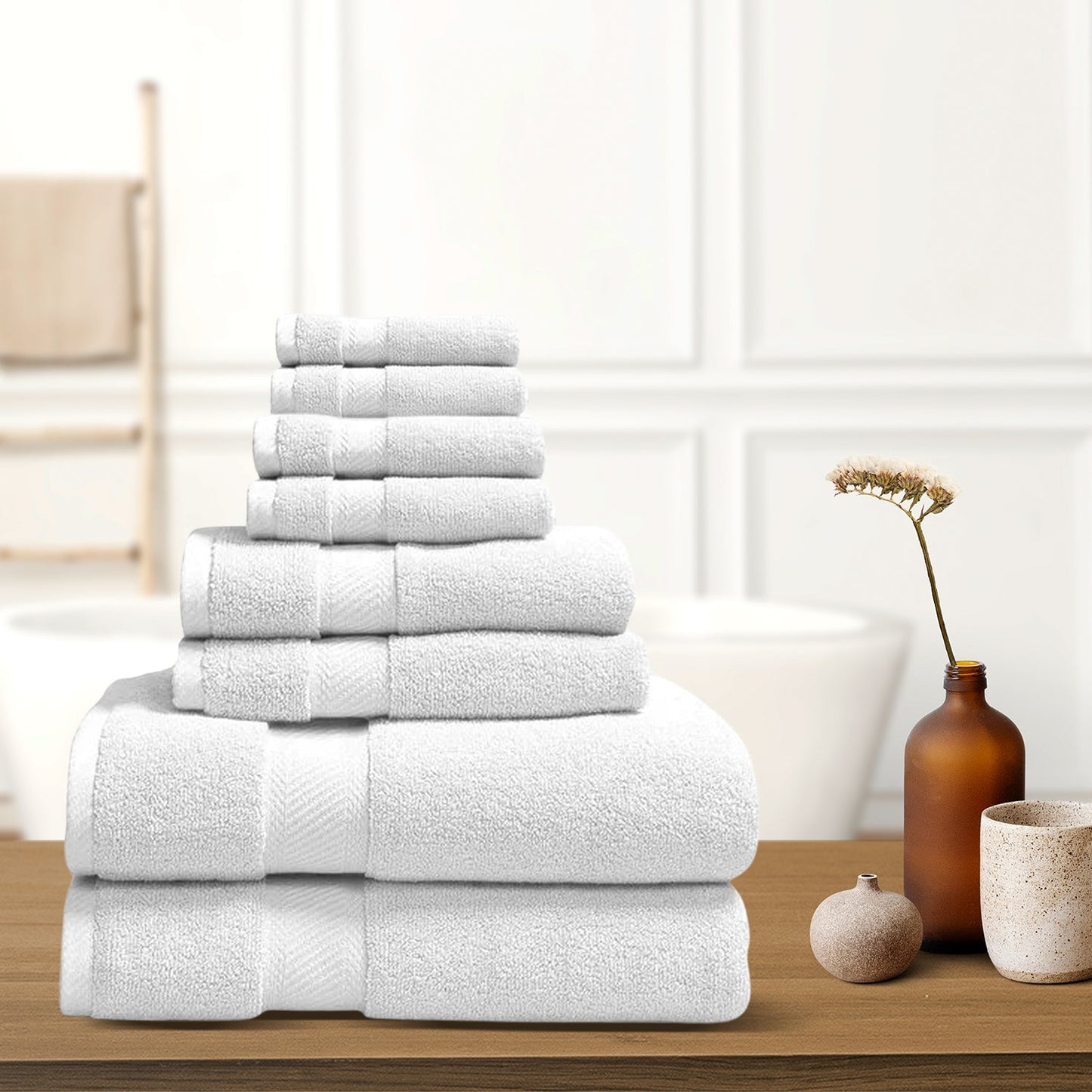 Skorter | 8-Piece: 100% Organic Cotton Towel Set