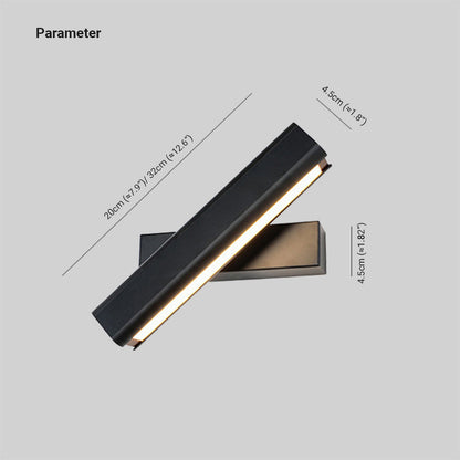 Skorter | Aqsa Modern LED Wall Lamp Indoor Reversible Rectangular Metal/Wood Living Room