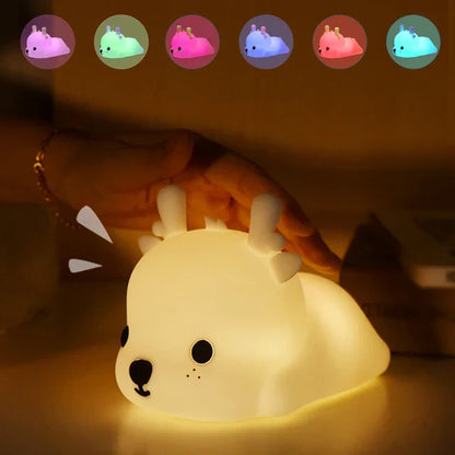 Skorter | BunnyGlow - Dimmable LED Night Light for Children with Touch Control and USB Charging Function