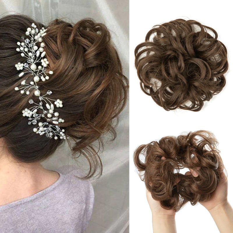Skorter | Stylemaker Messy And Curly Elastic Hair Bun Scrunchy Hair Extensions (New)