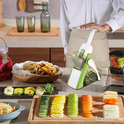 Skorter | Adjustable multifunctional vegetable cutter – Professional kitchen grater with collecting container