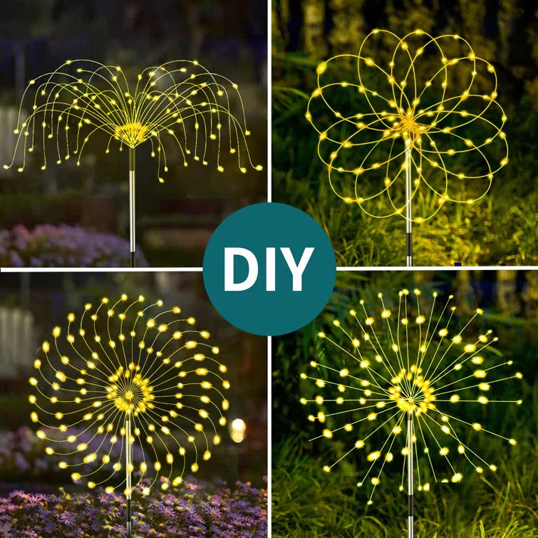 Skorter | 4 Piece Solar Firework Garden Lights - Weatherproof LED Decorative Lighting, Solar Energy for Garden and Patio