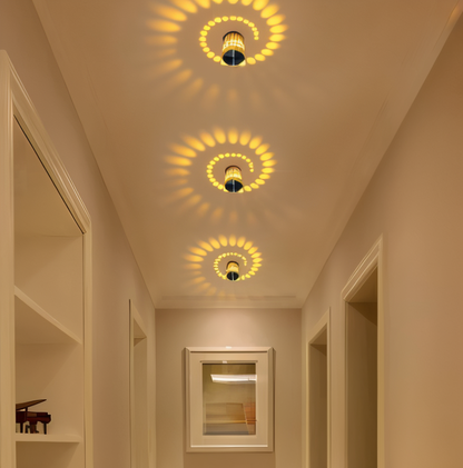 Skorter | LuminBlast LED Wall Light – Colourful Spiral Cylinder Wall Lamp for Modern Indoor Lighting