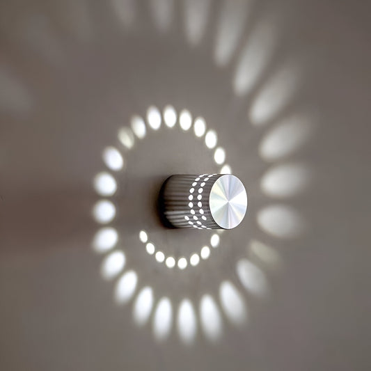 Skorter | LuminBlast LED Wall Light – Colourful Spiral Cylinder Wall Lamp for Modern Indoor Lighting