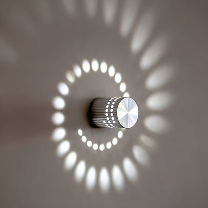 Skorter | LuminBlast LED Wall Light – Colourful Spiral Cylinder Wall Lamp for Modern Indoor Lighting