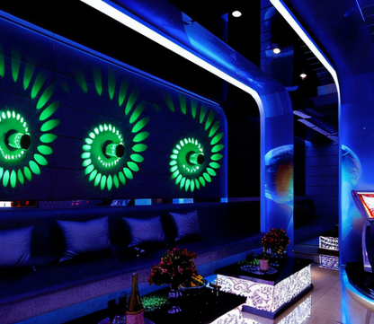 Skorter | LuminBlast LED Wall Light – Colourful Spiral Cylinder Wall Lamp for Modern Indoor Lighting