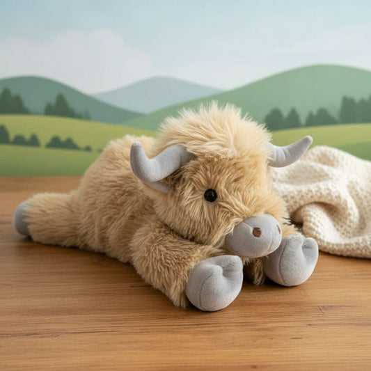 Skorter | Cozy Highland Cattle Plush Toy for Kids and Adults