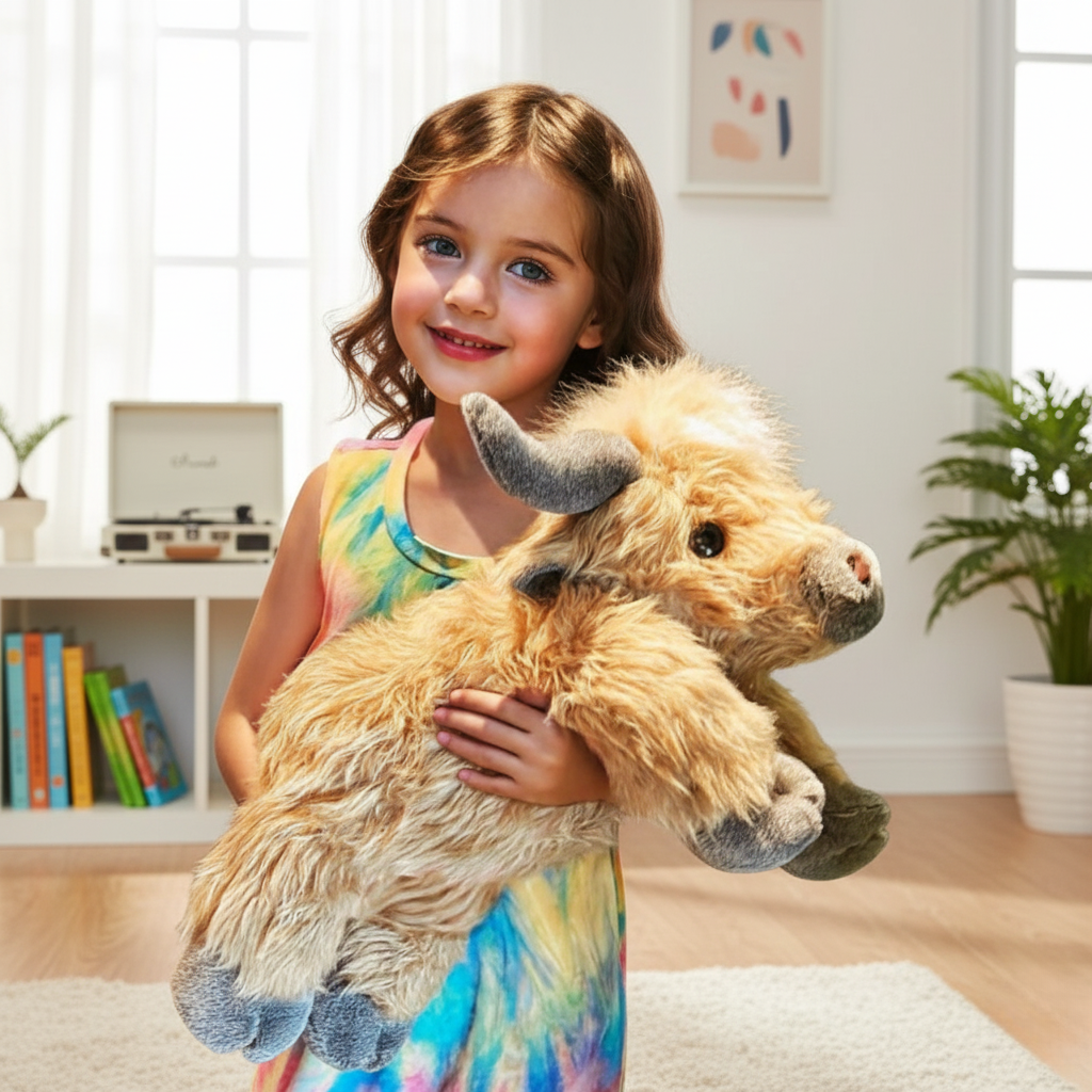 Skorter | Cozy Highland Cattle Plush Toy for Kids and Adults