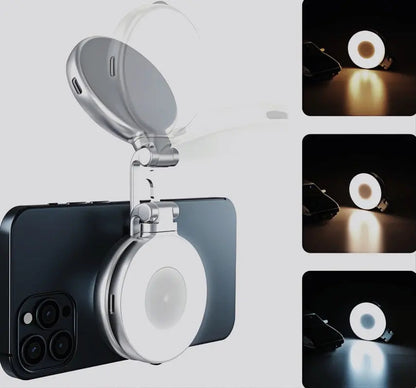 Skorter | LumiClip Portable Selfie Ring Light with Clamp – Magnetic and Rechargeable