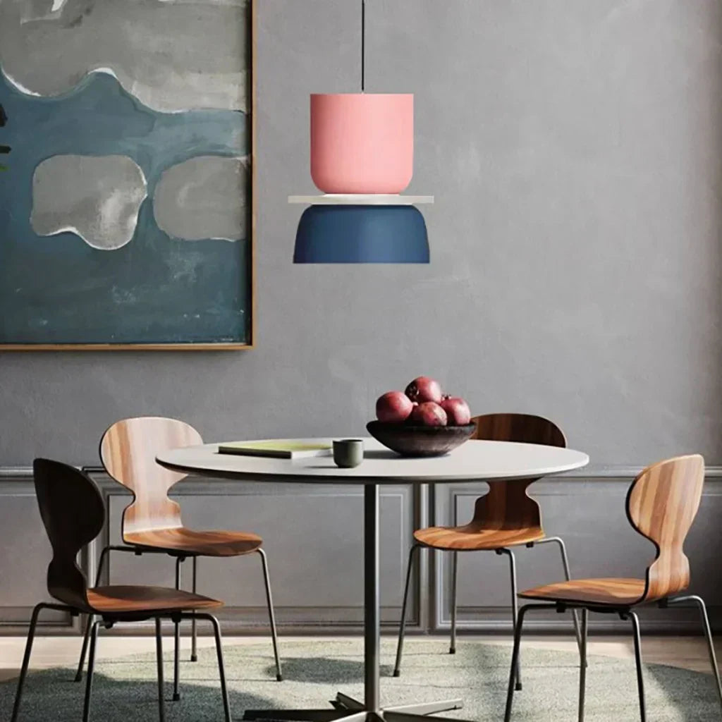 Skorter | Nordic Color Block Pendant Light Fixture - Modern Hanging Lamp for Kitchen & Dining Room