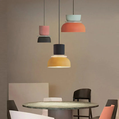 Skorter | Nordic Color Block Pendant Light Fixture - Modern Hanging Lamp for Kitchen & Dining Room
