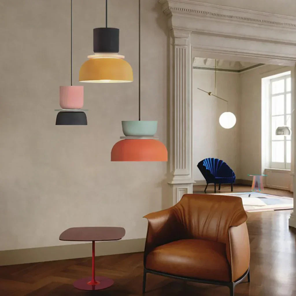 Skorter | Nordic Color Block Pendant Light Fixture - Modern Hanging Lamp for Kitchen & Dining Room
