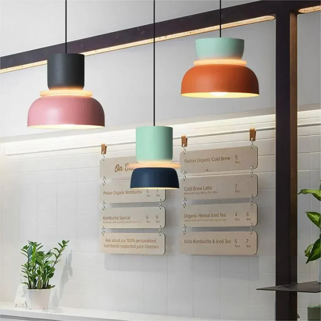 Skorter | Nordic Color Block Pendant Light Fixture - Modern Hanging Lamp for Kitchen & Dining Room