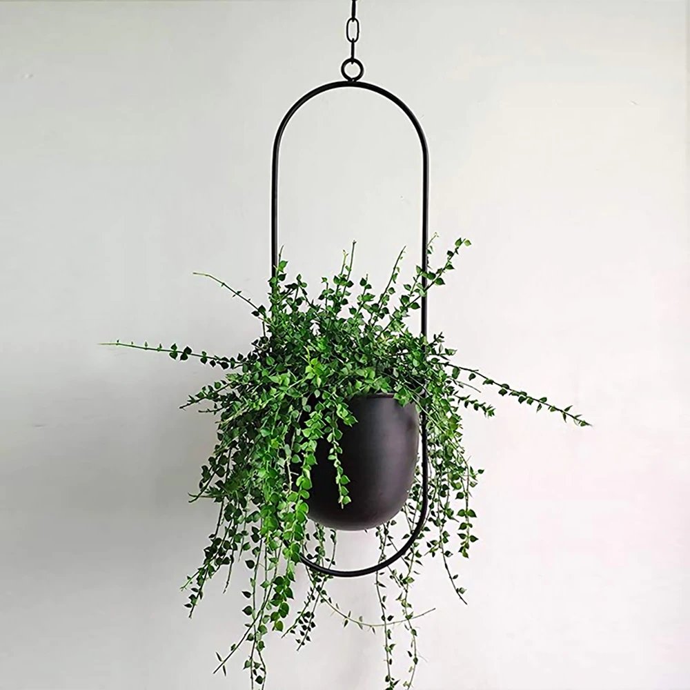 Skorter | DecoBloom Hanging Planter – Elegant Indoor & Outdoor Metal Plant Pot with Chain
