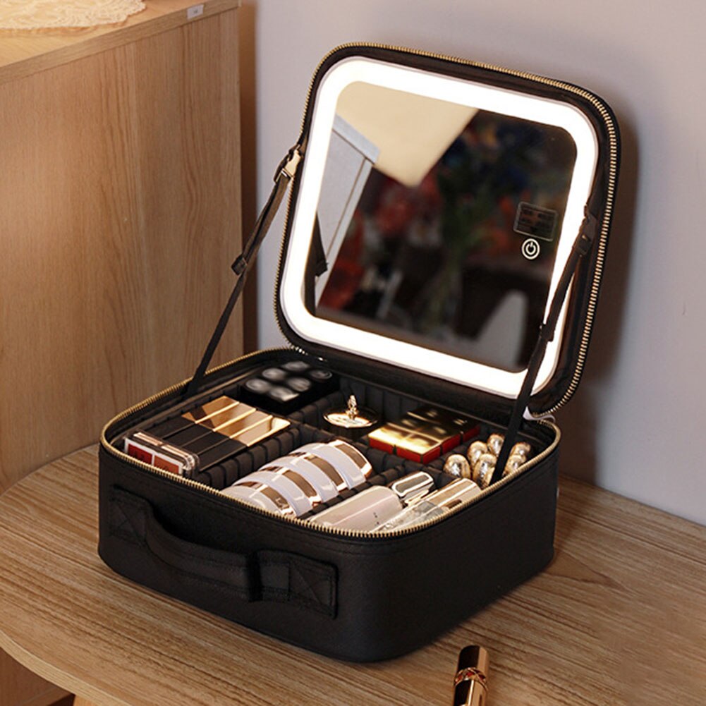 Skorter | Portable Travel Makeup Case with LED Mirror & Adjustable Light
