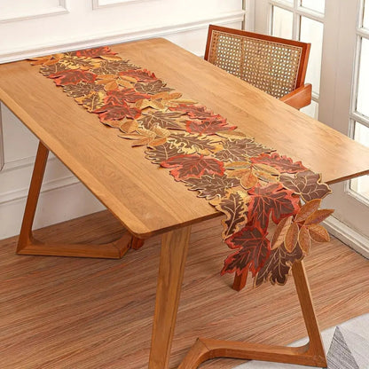 Skorter | Autumn Leaves Table Runner for Dining Decor