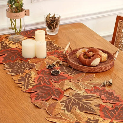 Skorter | Autumn Leaves Table Runner for Dining Decor