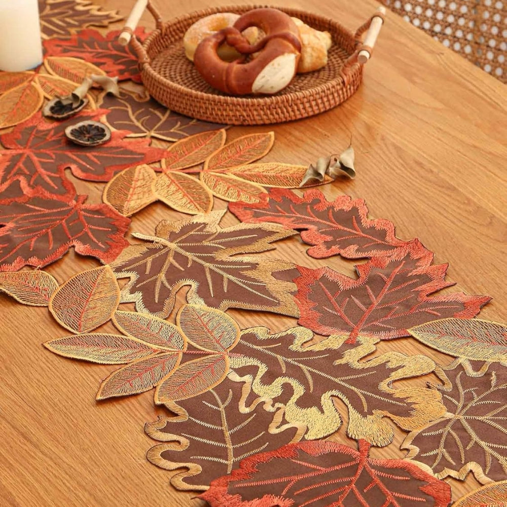Skorter | Autumn Leaves Table Runner for Dining Decor