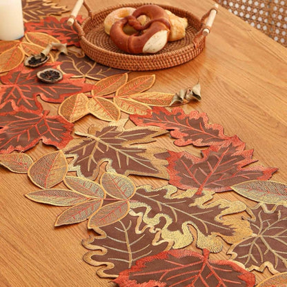 Skorter | Autumn Leaves Table Runner for Dining Decor