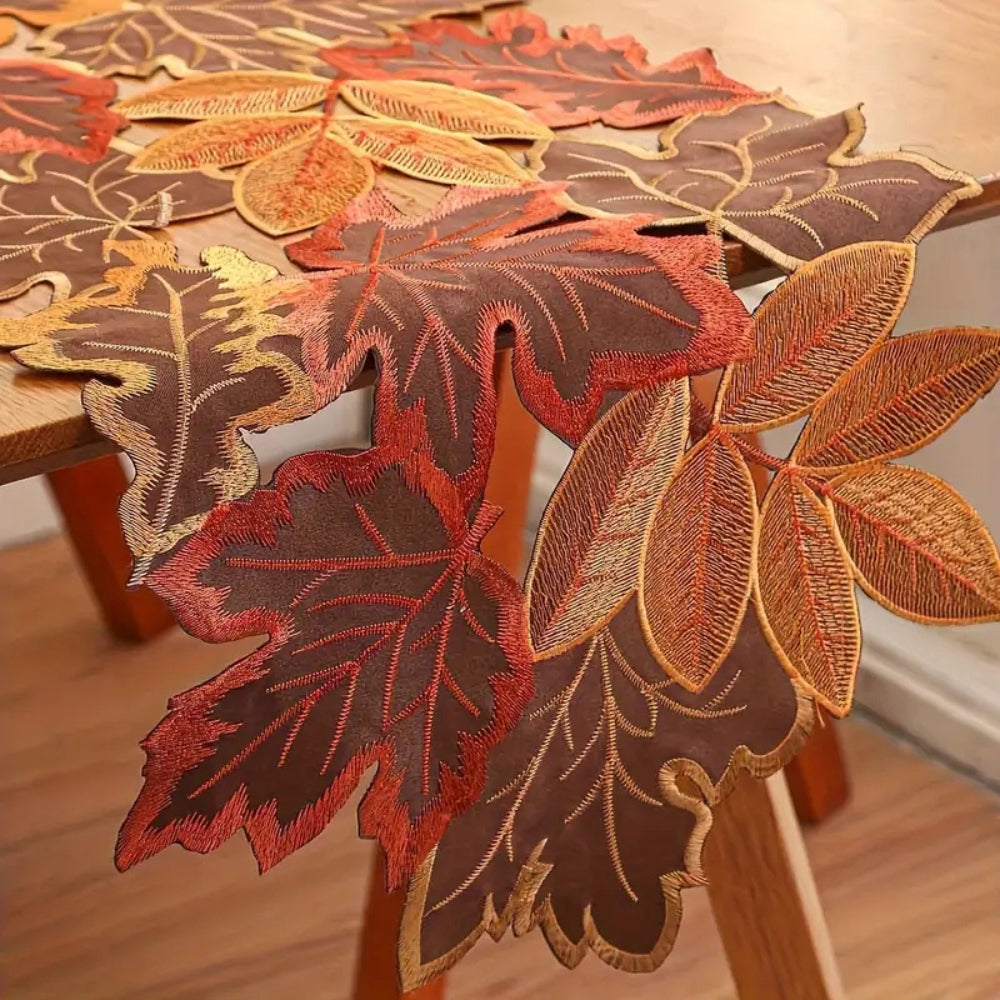 Skorter | Autumn Leaves Table Runner for Dining Decor