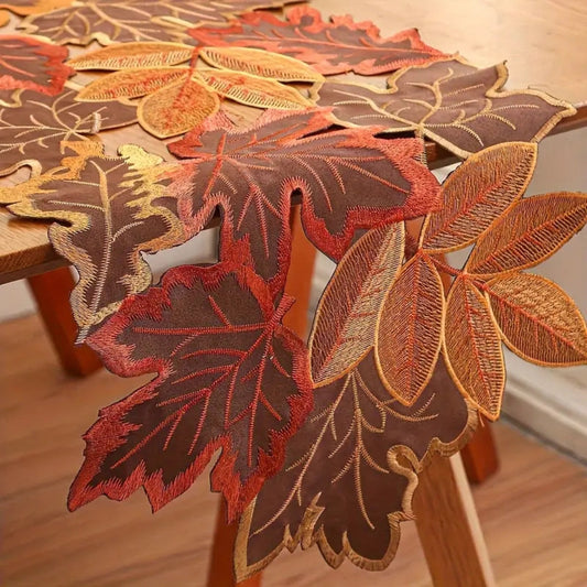 Skorter | Autumn Leaves Table Runner for Dining Decor