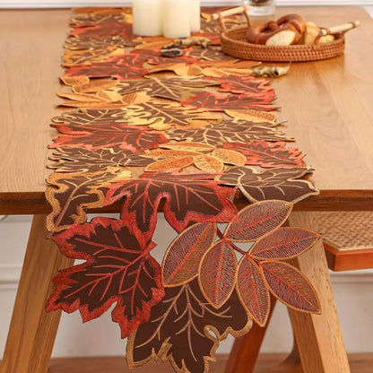 Skorter | Autumn Leaves Table Runner for Dining Decor