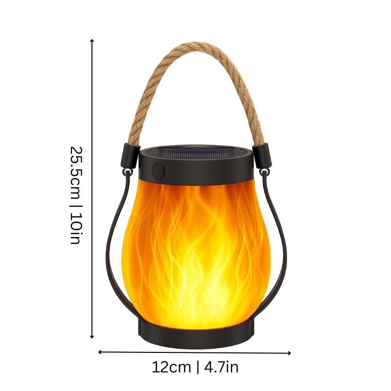 Skorter | Solar-Powered Outdoor Lantern | Realistic Flame Effect, All-Weather Proof & Ideal for Cozy Evenings on the Patio or Balcony