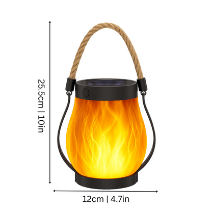 Skorter | Solar-Powered Outdoor Lantern | Realistic Flame Effect, All-Weather Proof & Ideal for Cozy Evenings on the Patio or Balcony