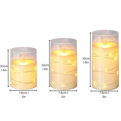 Skorter | LED Ambient Candle Lights | Realistic Flame Aura, Customizable Brightness & Timer Settings for Home Decor and Events