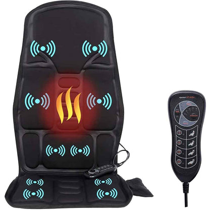 Skorter | 8-Mode Heated Massage Chair Pad for Back, Neck & Full-Body Relaxation – Perfect for Car & Home