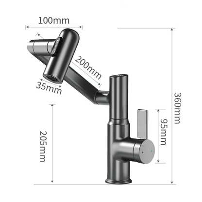 Skorter | LustraFlow 360° Smart Fixture | Modern Kitchen and Bath Mixer with LED Temperature Display