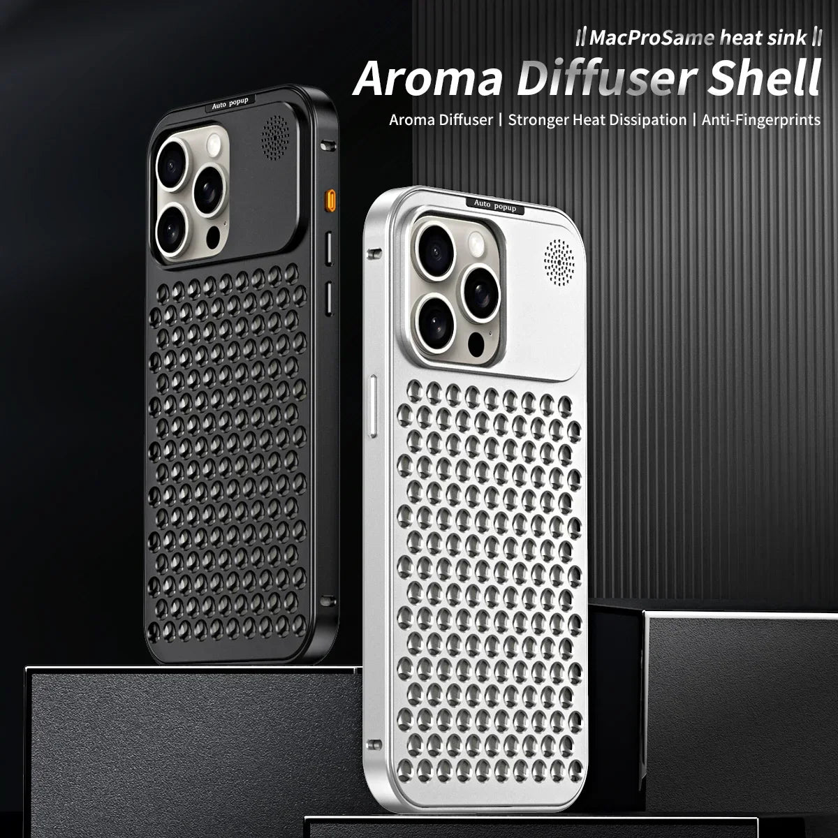 Skorter | Breathable Perfume Aluminum alloy Heat Dissipation Phone Case For iPhone 12 13 14 15 Pro Max Plus Detachable Cover