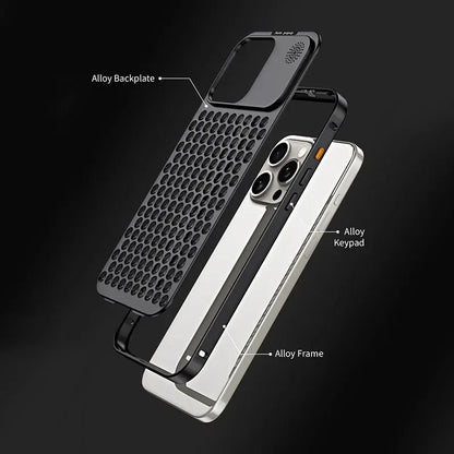 Skorter | Breathable Perfume Aluminum alloy Heat Dissipation Phone Case For iPhone 12 13 14 15 Pro Max Plus Detachable Cover