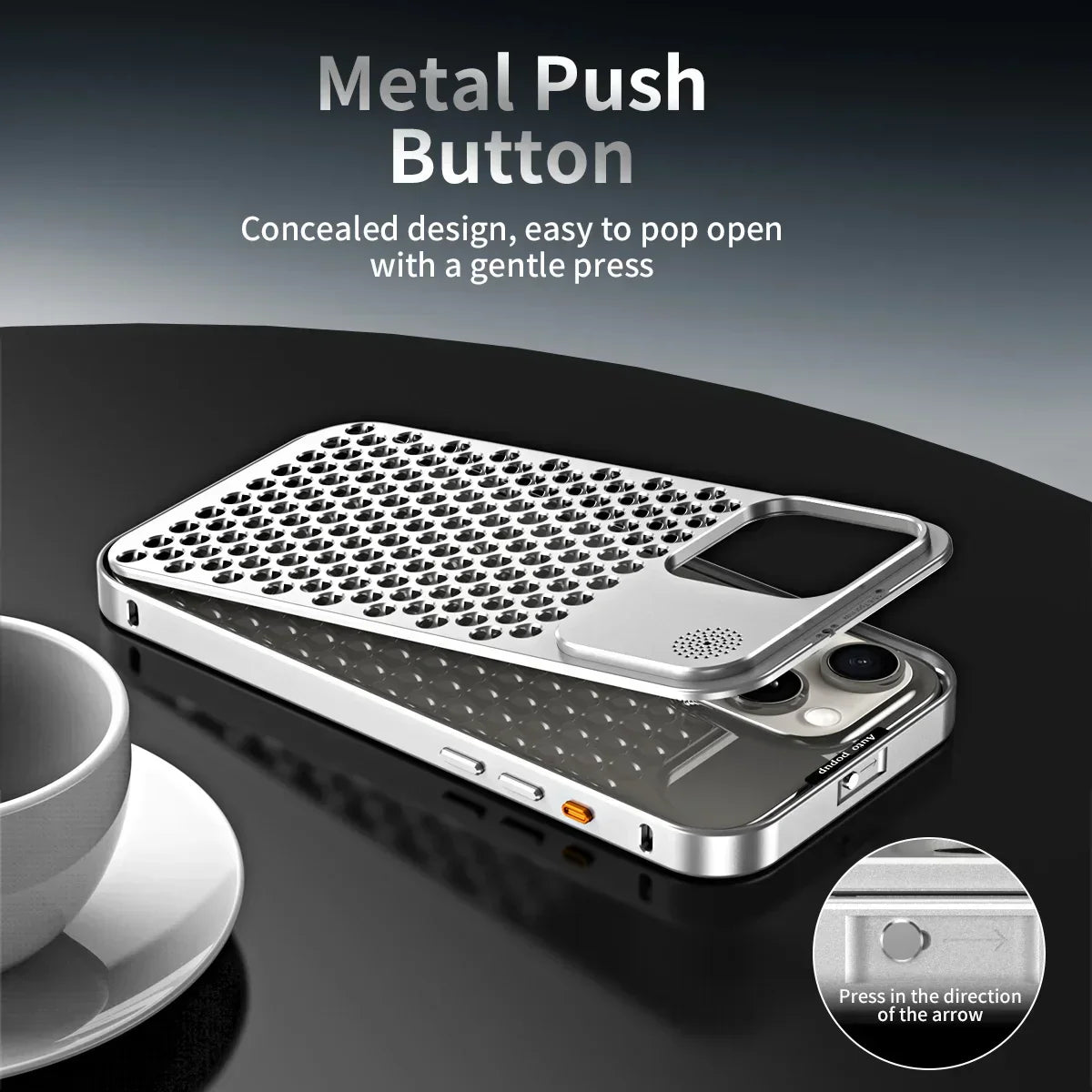 Skorter | Breathable Perfume Aluminum alloy Heat Dissipation Phone Case For iPhone 12 13 14 15 Pro Max Plus Detachable Cover