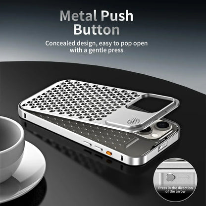 Skorter | Breathable Perfume Aluminum alloy Heat Dissipation Phone Case For iPhone 12 13 14 15 Pro Max Plus Detachable Cover