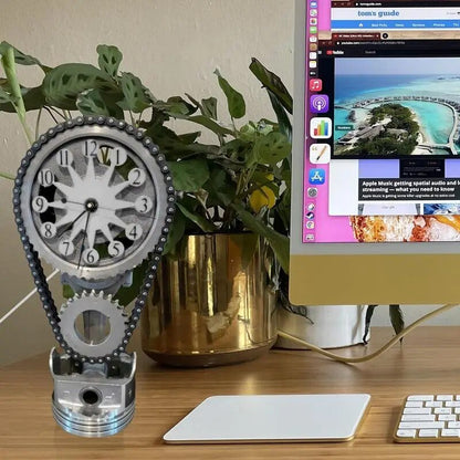 Skorter | Klockkedja med urverk - Tyst roterande bordsklocka